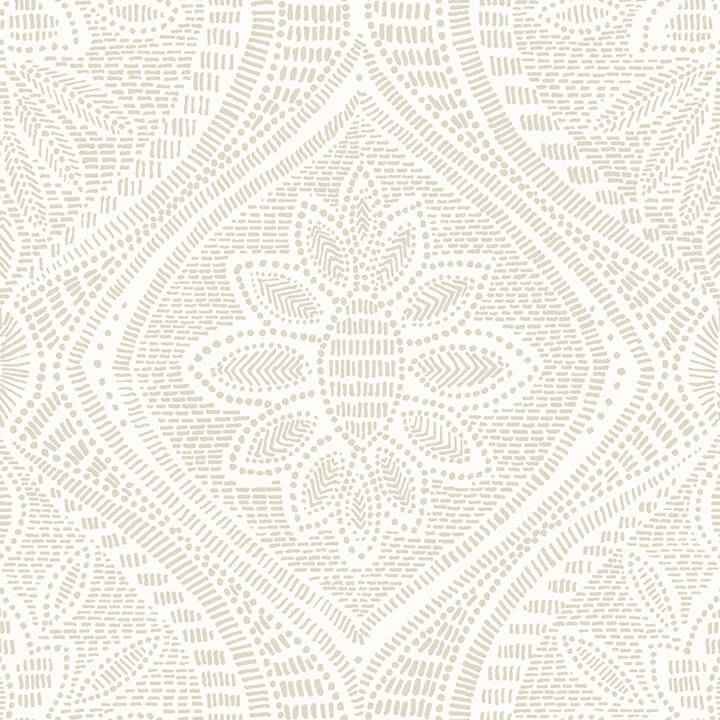 Scout Light Grey Floral Ogee Wallpaper - York Wallcoverings - 4074-26639