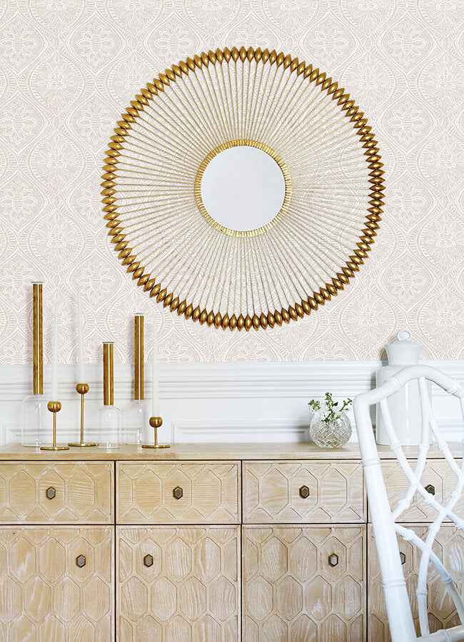 Scout Lavender Floral Ogee Wallpaper - York Wallcoverings - 4074-26641 - York Wallcoverings Wallpaper
