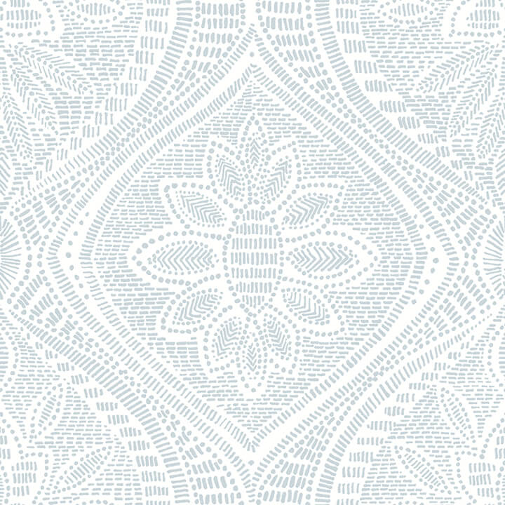 scout-light-blue-floral-ogee-wallpaper-york-wallcoverings-4074-26642 - York Wallcoverings Wallpaper