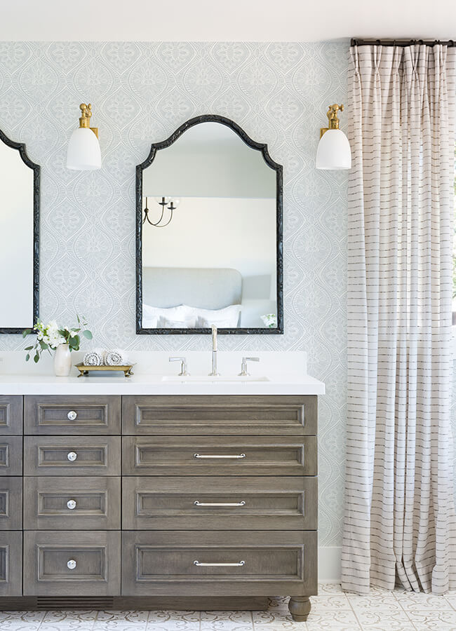 scout-light-blue-floral-ogee-wallpaper-york-wallcoverings-4074-26642 - York Wallcoverings Wallpaper
