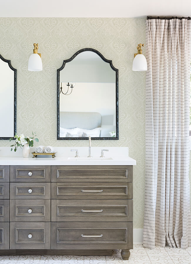 scout-moss-floral-ogee-wallpaper-york-wallcoverings-4074-26643 - York Wallcoverings Wallpaper