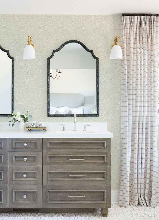 Scout Moss Floral Ogee Wallpaper - York Wallcoverings - 4074-26643 - York Wallcoverings Wallpaper