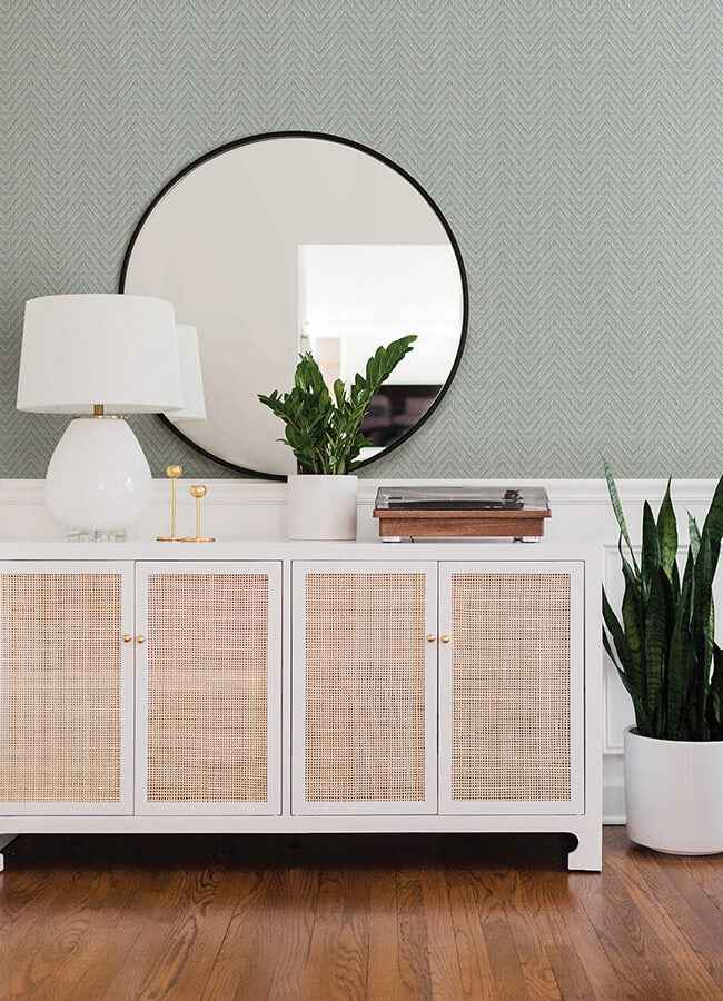 Glynn Sky Blue Chevron Wallpaper - York Wallcoverings - 4074-26649 - York Wallcoverings Wallpaper