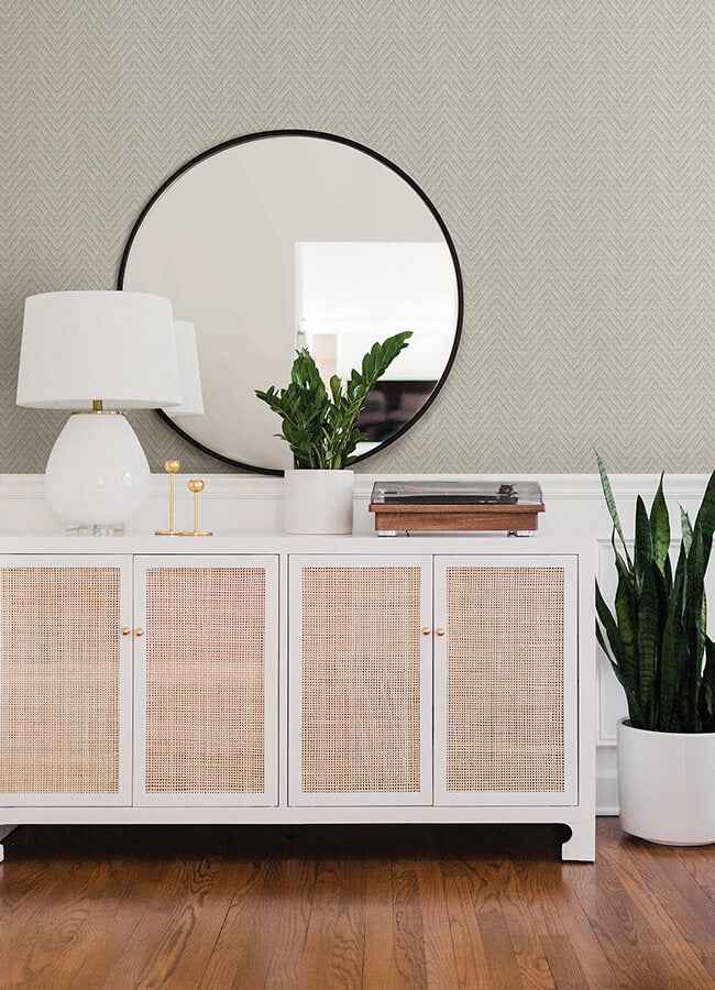 Glynn Light Grey Chevron Wallpaper - York Wallcoverings - 4074-26652 - York Wallcoverings Wallpaper