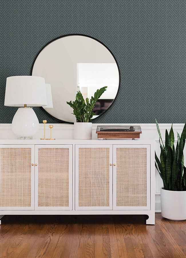Glynn Teal Chevron Wallpaper - York Wallcoverings - 4074-26654 - York Wallcoverings Wallpaper
