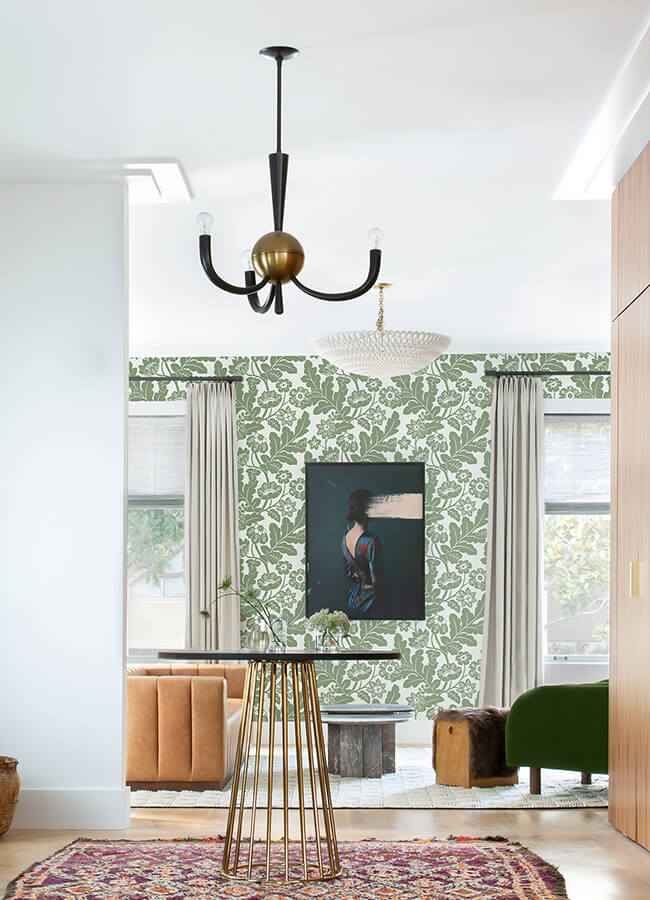 Augusta Seafoam Flock Damask Wallpaper - York Wallcoverings - 4074-87375 - York Wallcoverings Wallpaper