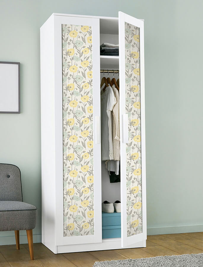 aqua-poppy-field-peel-and-stick-wallpaper-york-wallcoverings-jhs5027 - York Wallcoverings Wallpaper