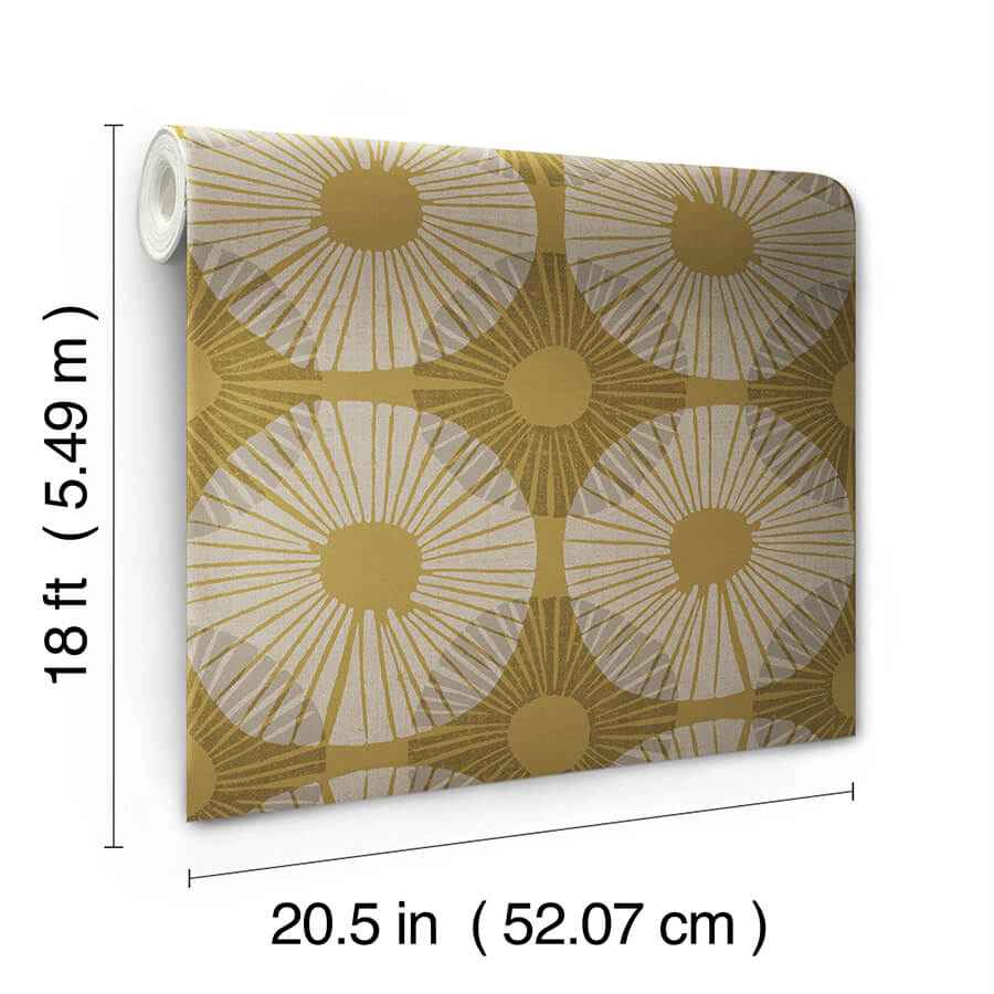 Mustard Superbloom Peel and Stick Wallpaper - York Wallcoverings - JHS5035 - York Wallcoverings Wallpaper
