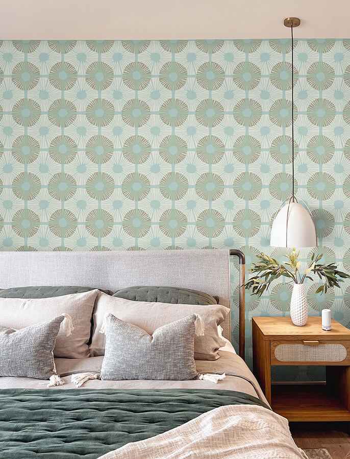 Aqua Chocolate Superbloom Peel and Stick Wallpaper - York Wallcoverings - JHS5036 - York Wallcoverings Wallpaper
