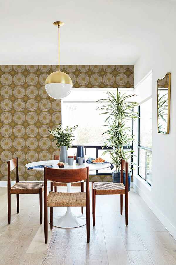 Mustard Superbloom Peel and Stick Wallpaper - York Wallcoverings - JHS5035 - York Wallcoverings Wallpaper