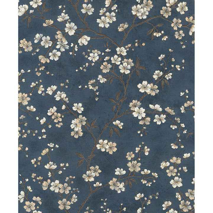 tsubomi-blue-cherry-blossom-wallpaper-york-wallcoverings-rh456738 - York Wallcoverings Wallpaper