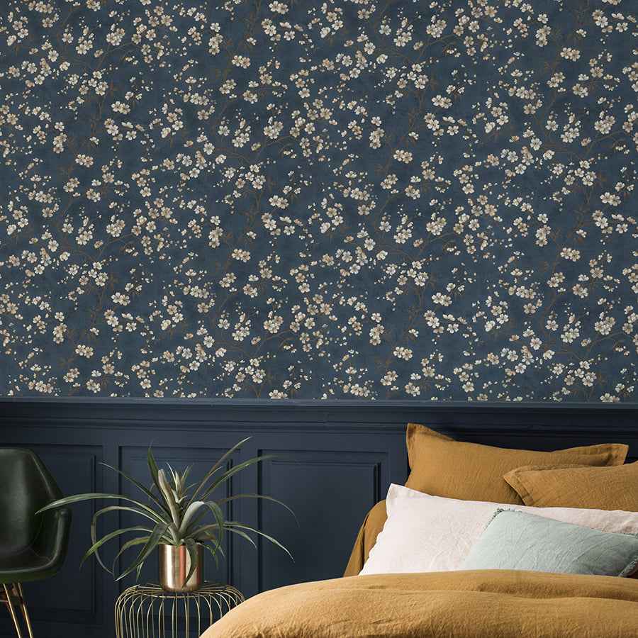 tsubomi-blue-cherry-blossom-wallpaper-york-wallcoverings-rh456738 - York Wallcoverings Wallpaper