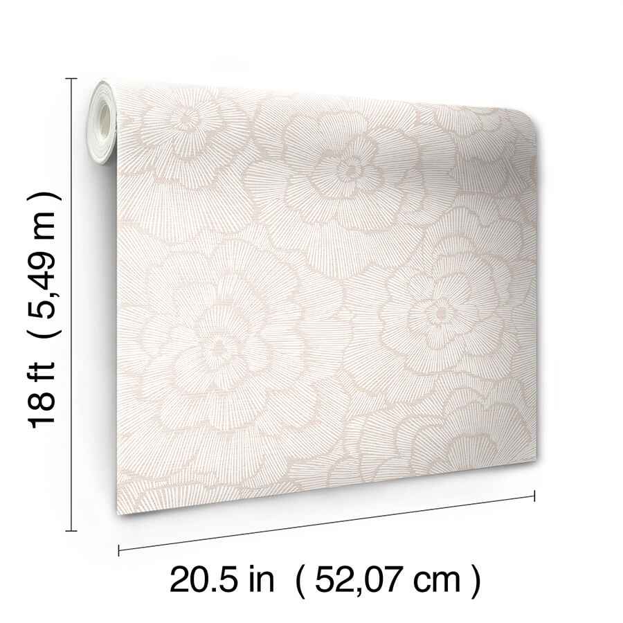 Pink Saraya Peel and Stick Wallpaper - York Wallcoverings - NUS4977 - York Wallcoverings Wallpaper