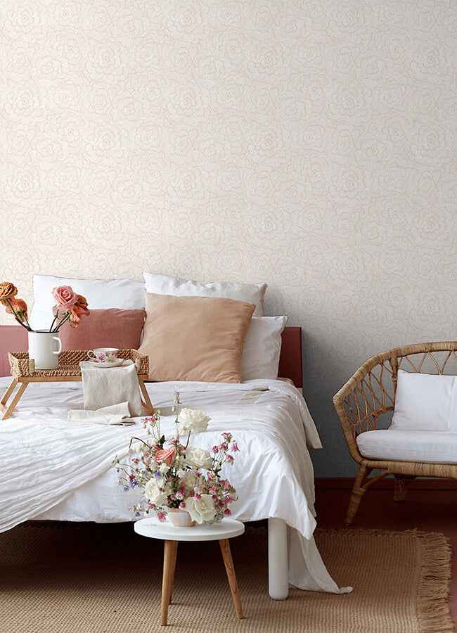 Pink Saraya Peel and Stick Wallpaper - York Wallcoverings - NUS4977 - York Wallcoverings Wallpaper