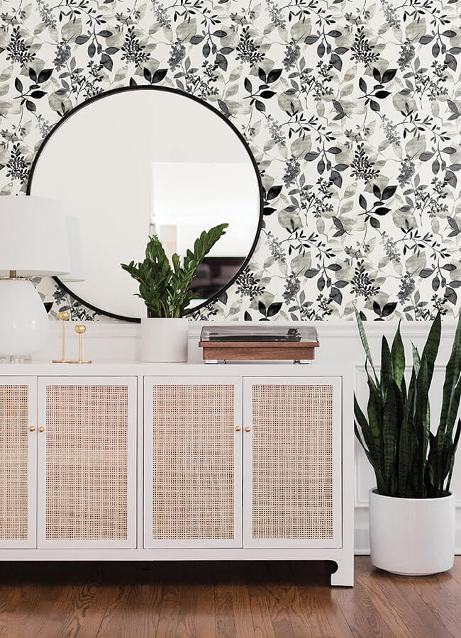 black-breezy-peel-and-stick-wallpaper-york-wallcoverings-nus4983 - York Wallcoverings Wallpaper