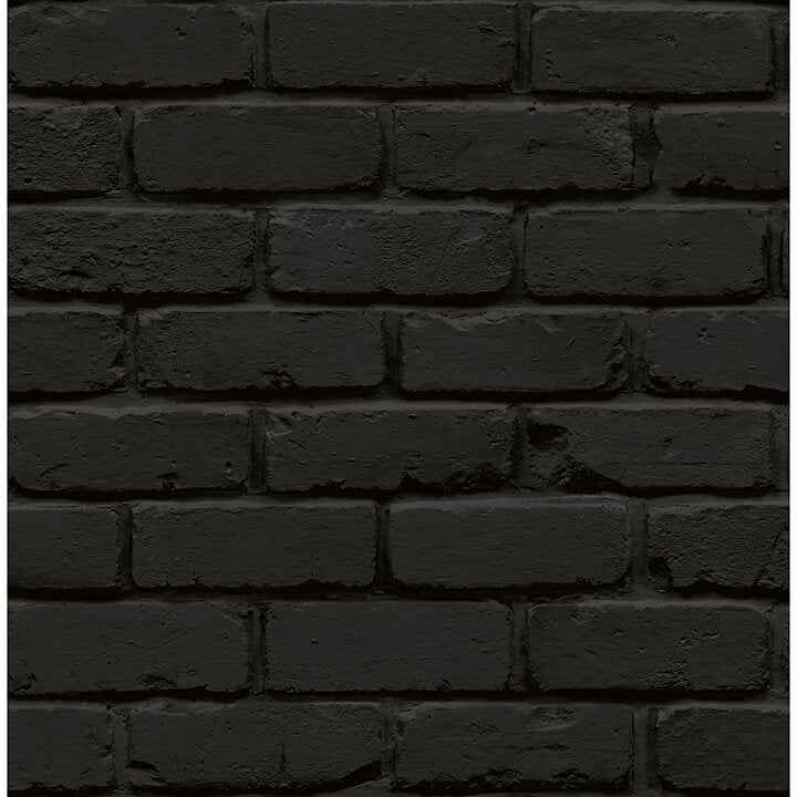 Black Amsterdam Brick Peel and Stick Wallpaper - York Wallcoverings - NUS4842