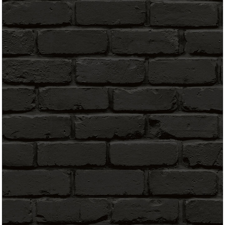 black-amsterdam-brick-peel-and-stick-wallpaper-york-wallcoverings-nus4842 - York Wallcoverings Wallpaper