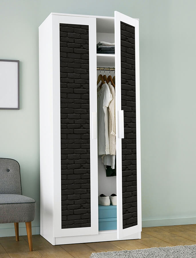 black-amsterdam-brick-peel-and-stick-wallpaper-york-wallcoverings-nus4842 - York Wallcoverings Wallpaper