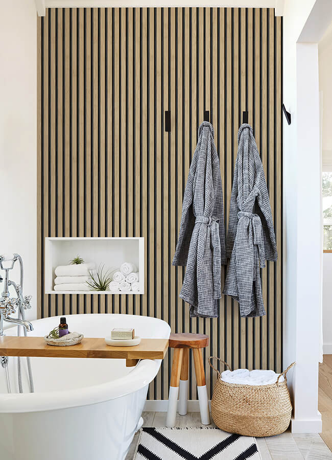 oak-slat-wood-peel-and-stick-wallpaper-york-wallcoverings-nus4846 - York Wallcoverings Wallpaper