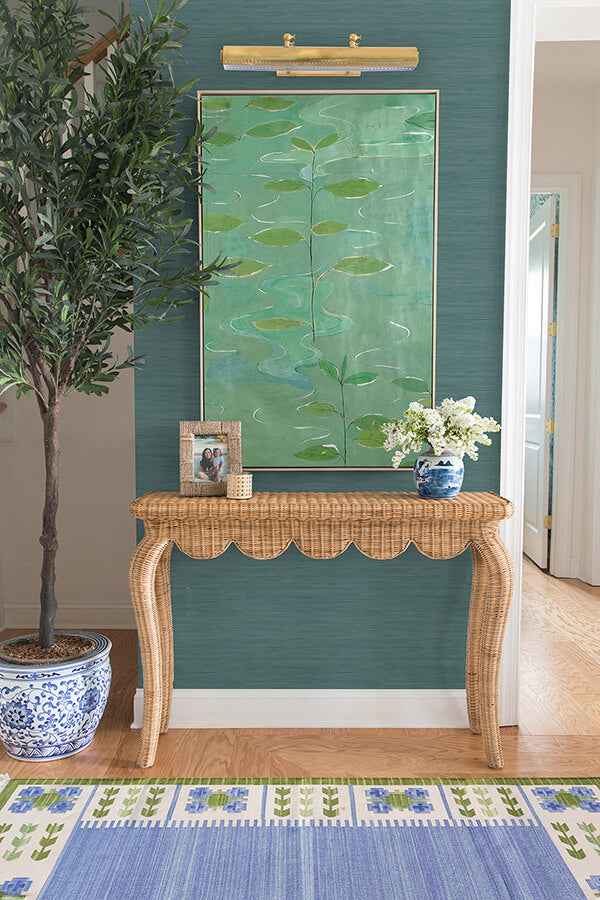 Peacock Classic Faux Grasscloth Peel and Stick Wallpaper - York Wallcoverings - SSS6008 - York Wallcoverings Wallpaper