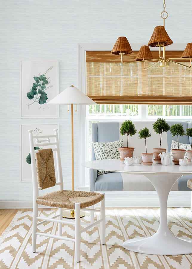 Whisper Blue Classic Faux Grasscloth Peel and Stick Wallpaper - York Wallcoverings - SSS6012 - York Wallcoverings Wallpaper