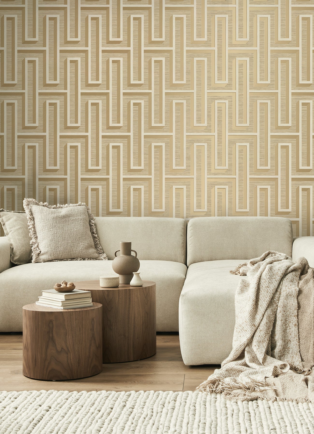 henley-wheat-geometric-grasscloth-wallpaper-york-wallcoverings-4125-26721 - York Wallcoverings Wallpaper