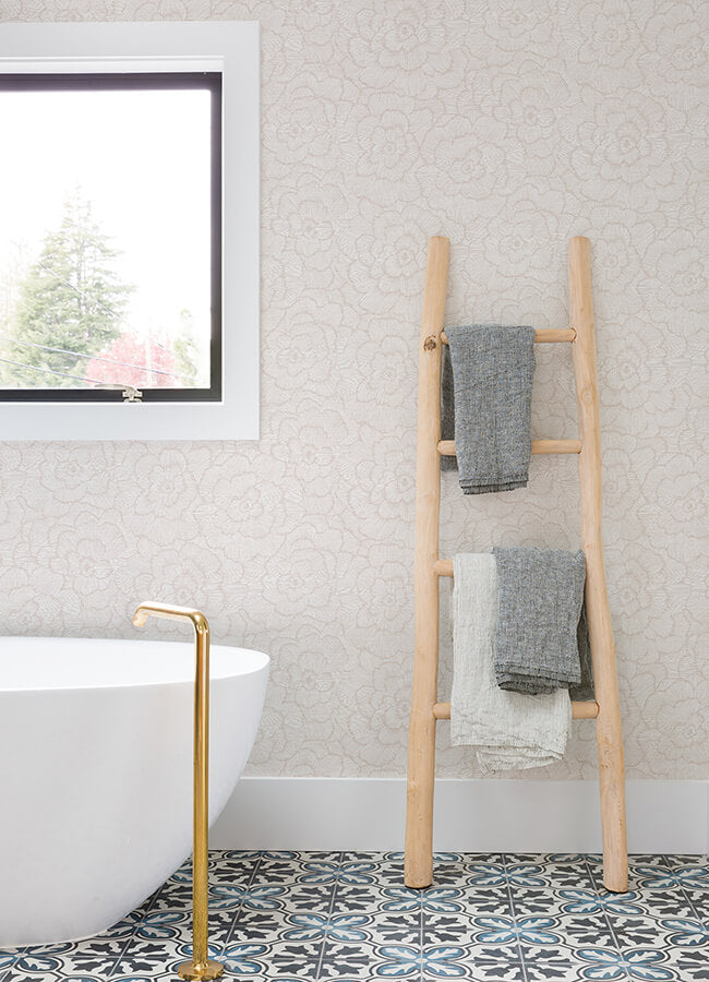 periwinkle-pink-textured-floral-wallpaper-york-wallcoverings-4120-26037 - York Wallcoverings Papel pintado