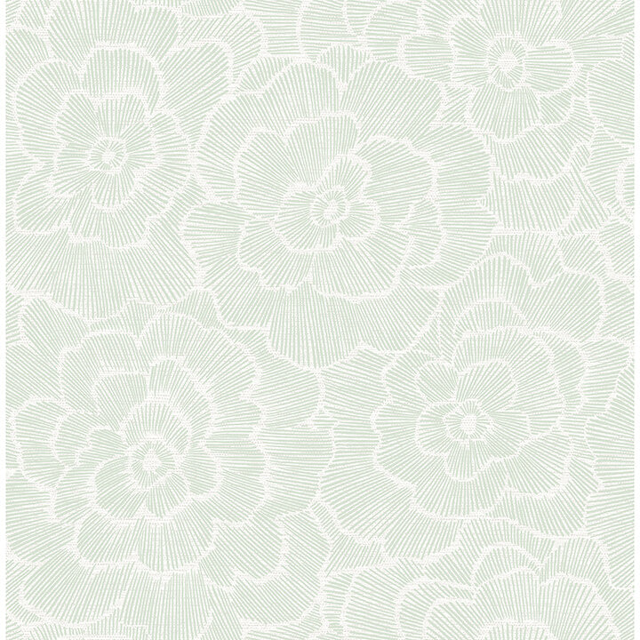 periwinkle-light-green-textured-floral-wallpaper-york-wallcoverings-4120-26040 - York Wallcoverings Papel pintado