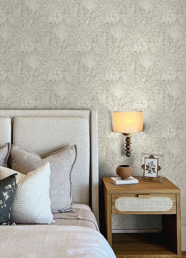 vita-light-brown-botanical-wallpaper-york-wallcoverings-4120-26800 - York Wallcoverings Papel pintado