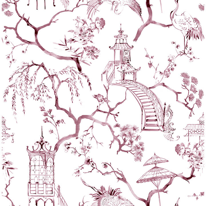 serena-plum-chinoiserie-wallpaper-york-wallcoverings-4120-26806 - York Wallcoverings Papel pintado