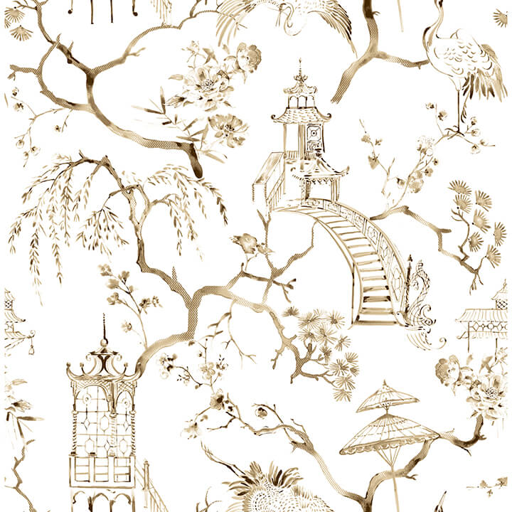 serena-coffee-chinoiserie-wallpaper-york-wallcoverings-4120-26807 - York Wallcoverings Papel pintado