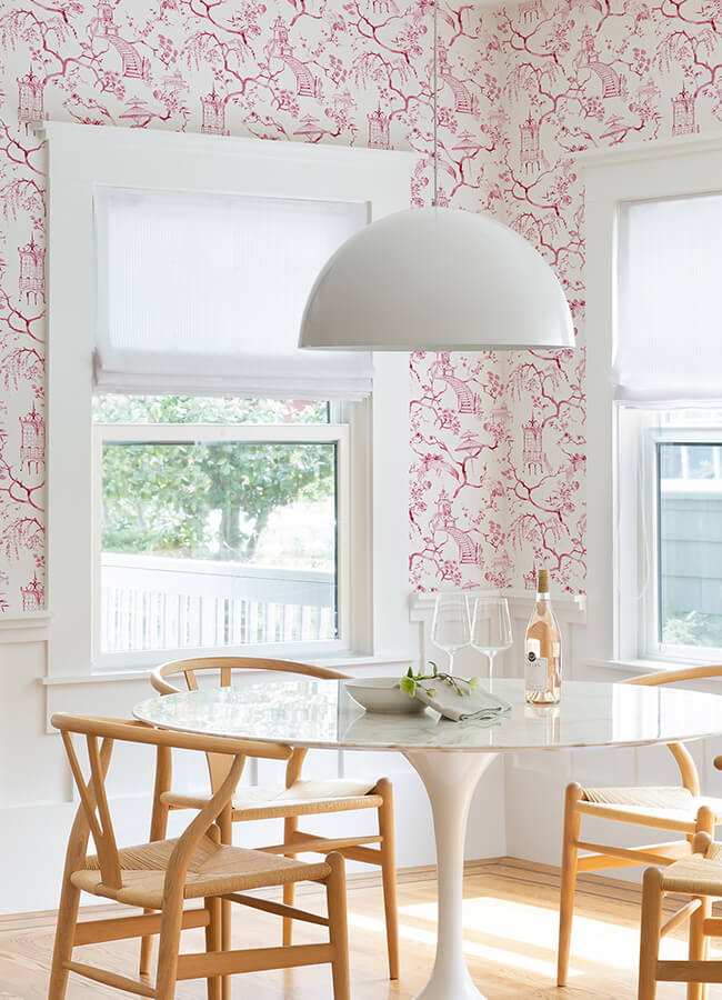 serena-raspberry-chinoiserie-wallpaper-york-wallcoverings-4120-26808 - York Wallcoverings Papel pintado