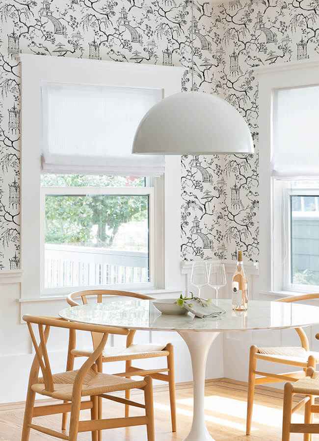 Serena Charcoal Chinoiserie Wallpaper - York Wallcoverings - 4120-26809 - York Wallcoverings Wallpaper