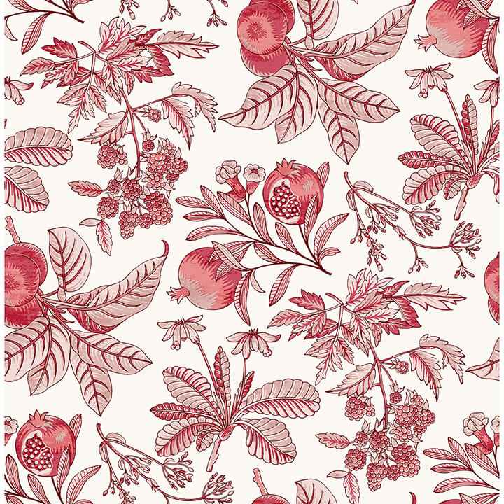 Cecilia Red Fruit Wallpaper - York Wallcoverings - 4120-26812 - York Wallcoverings Wallpaper