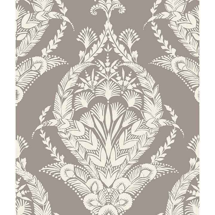 Arlie Grey Botanical Damask Wallpaper - York Wallcoverings - 4120-26816