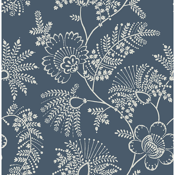 maeve-dark-blue-jacobean-trail-wallpaper-york-wallcoverings-4120-26822 - York Wallcoverings Papel pintado