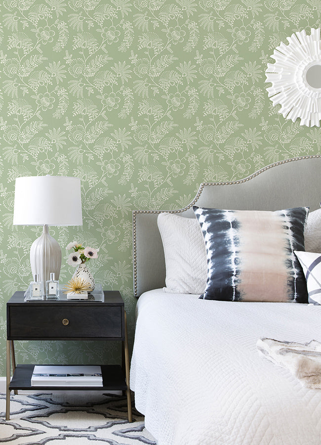 maeve-sage-jacobean-trail-wallpaper-york-wallcoverings-4120-26823 - York Wallcoverings Papel pintado