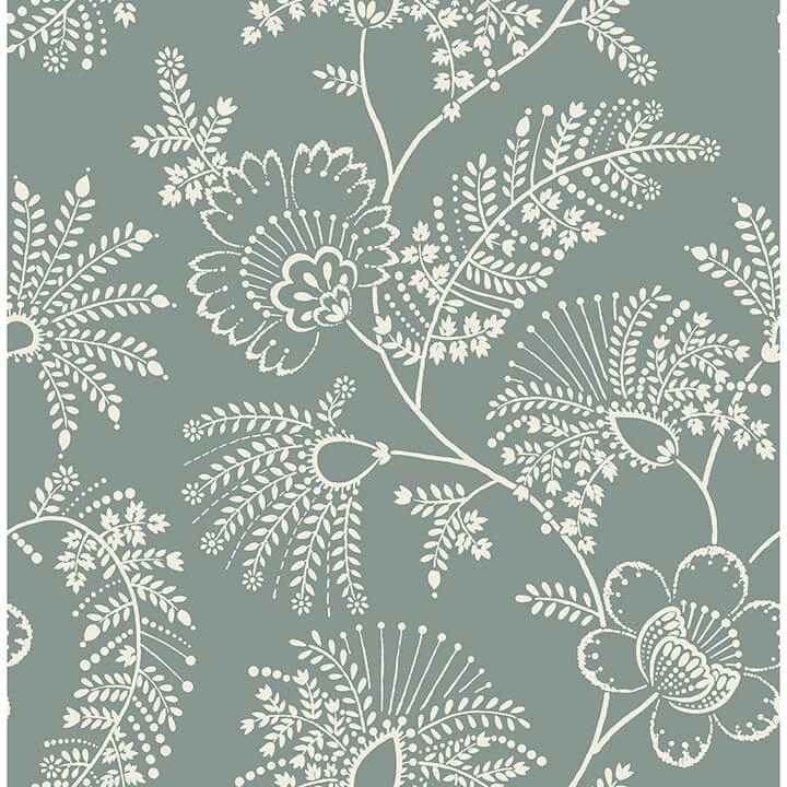 Maeve Sea Green Jacobean Trail Wallpaper - York Wallcoverings - 4120-26824