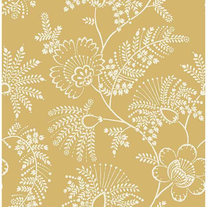 Maeve Mustard Jacobean Trail Wallpaper - York Wallcoverings - 4120-26826 - York Wallcoverings Wallpaper