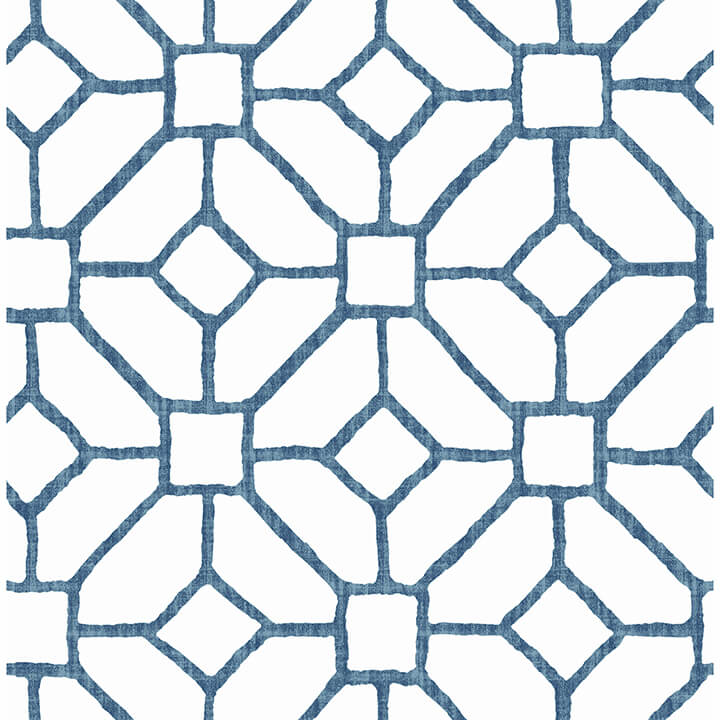 addis-blue-trellis-wallpaper-york-wallcoverings-4120-26828 - York Wallcoverings Wallpaper