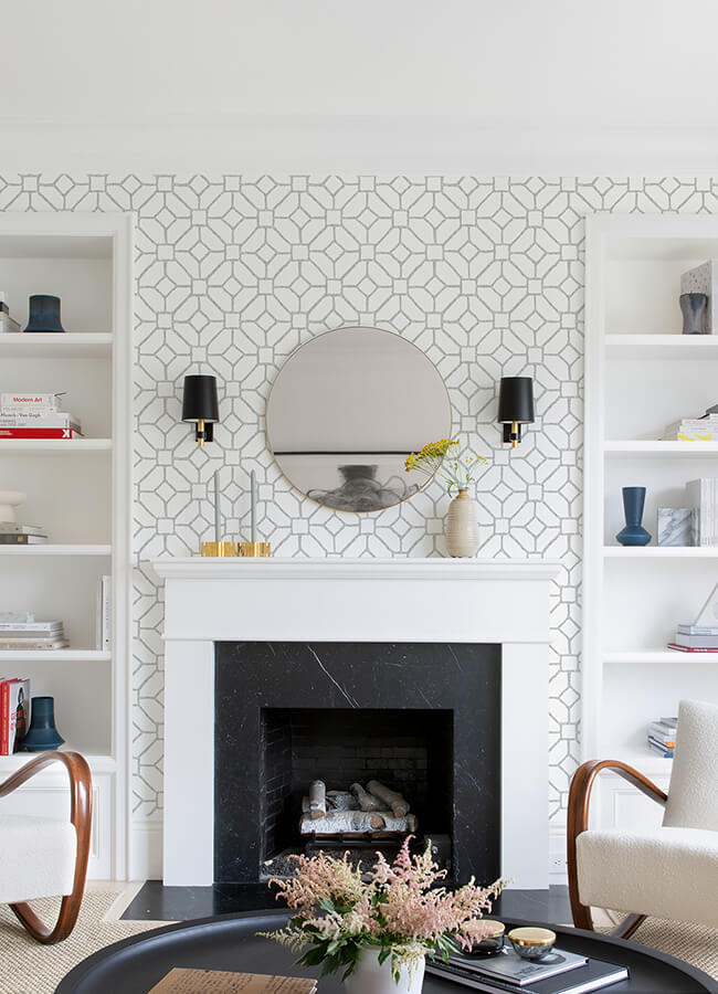 addis-grey-trellis-wallpaper-york-wallcoverings-4120-26832 - York Wallcoverings Wallpaper