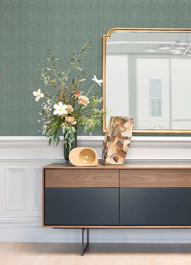 kantera-green-fabric-texture-wallpaper-york-wallcoverings-4120-26833 - York Wallcoverings Papel pintado