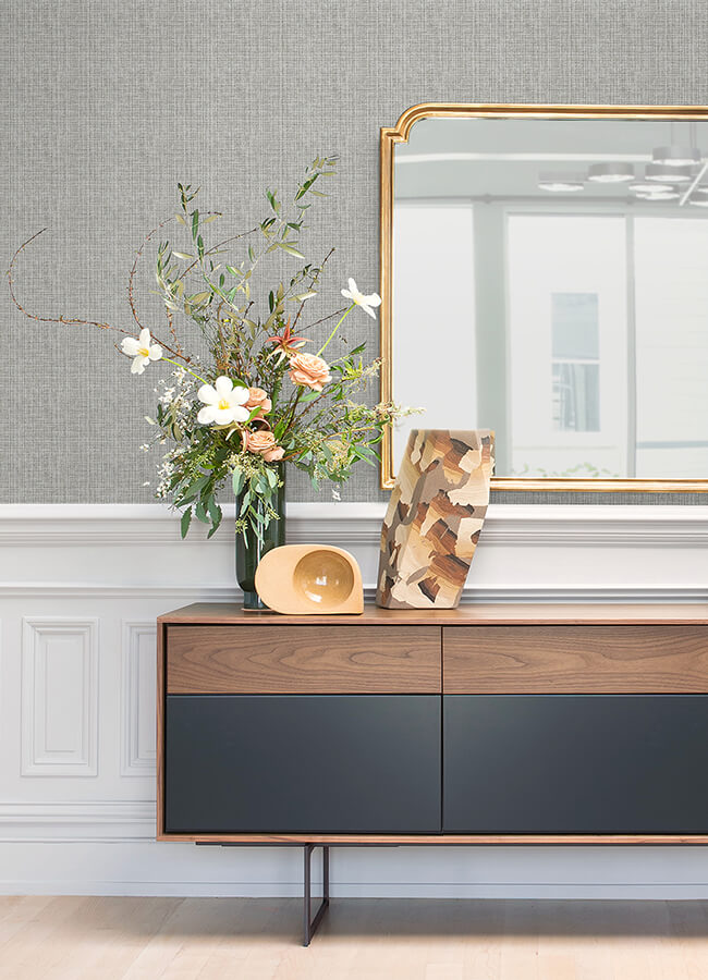kantera-grey-fabric-texture-wallpaper-york-wallcoverings-4120-26834 - York Wallcoverings Wallpaper