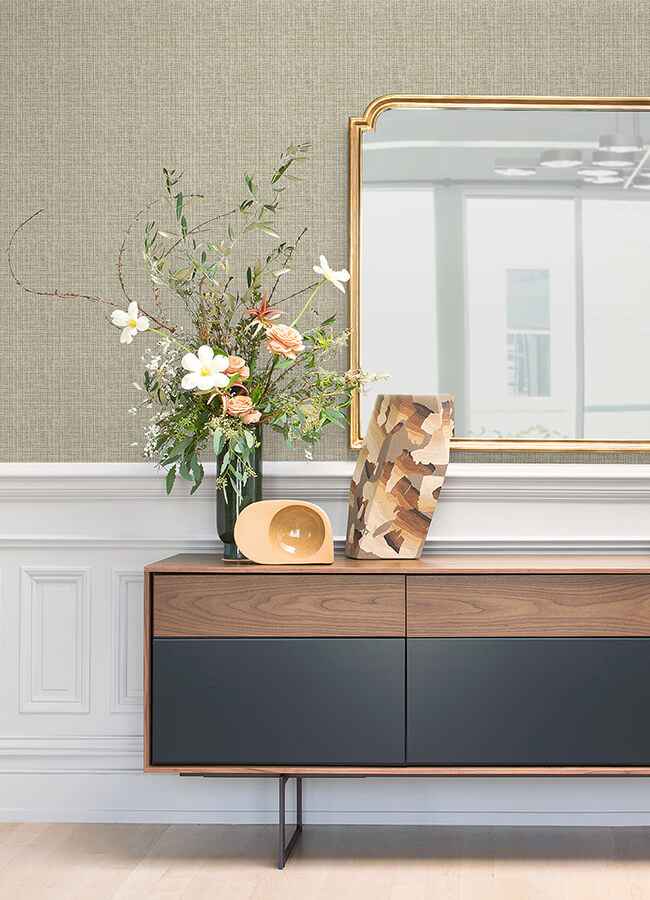 Kantera Chestnut Fabric Texture Wallpaper - York Wallcoverings - 4120-26838 - York Wallcoverings Wallpaper