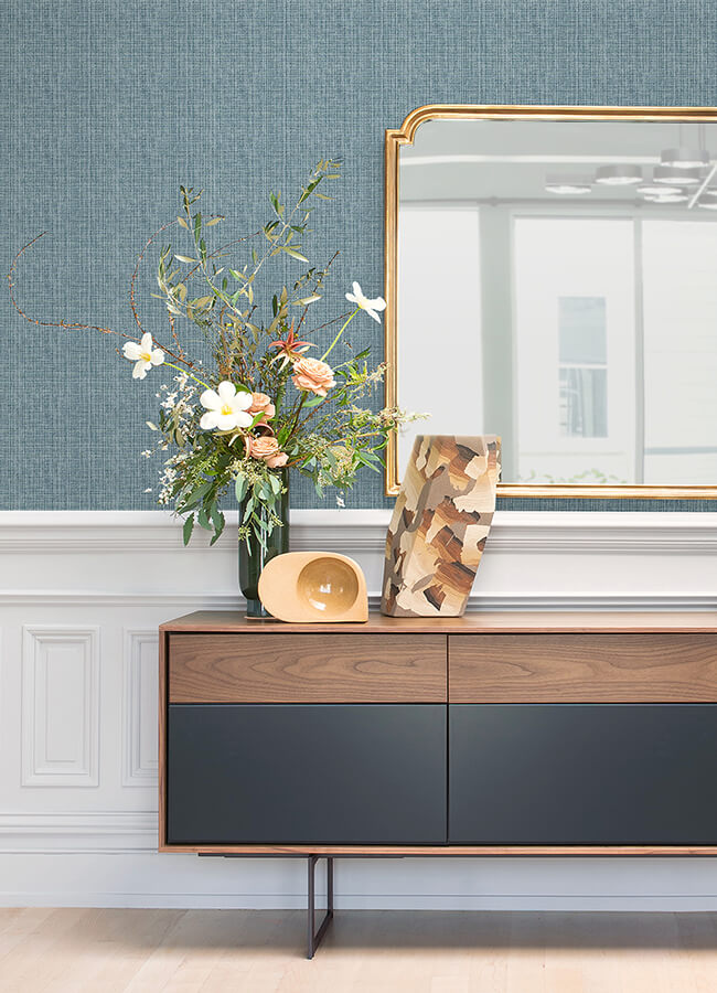 kantera-blue-fabric-texture-wallpaper-york-wallcoverings-4120-26840 - York Wallcoverings Wallpaper