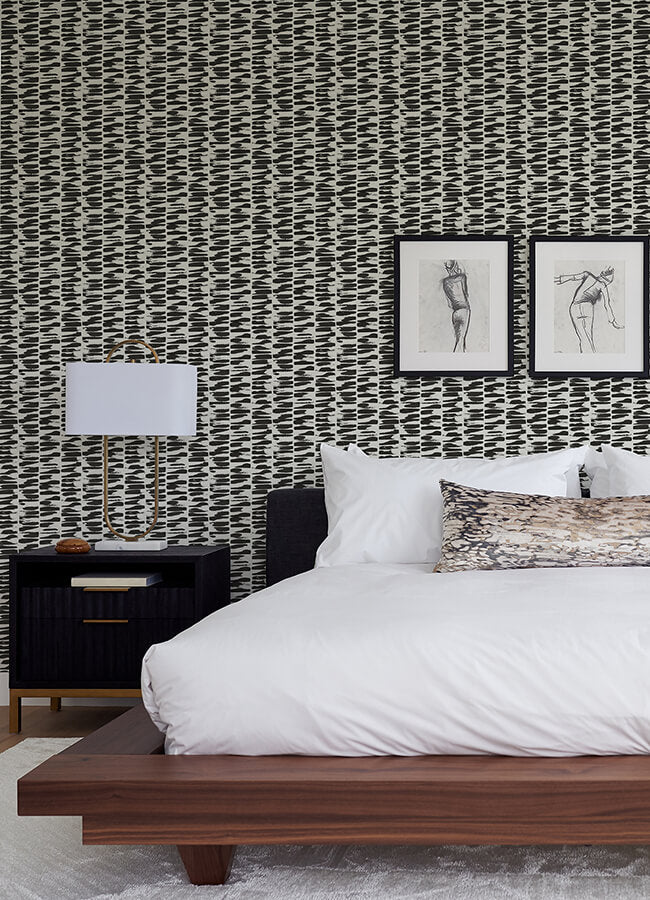 myrtle-black-abstract-stripe-wallpaper-york-wallcoverings-4120-26841 - York Wallcoverings Papel pintado