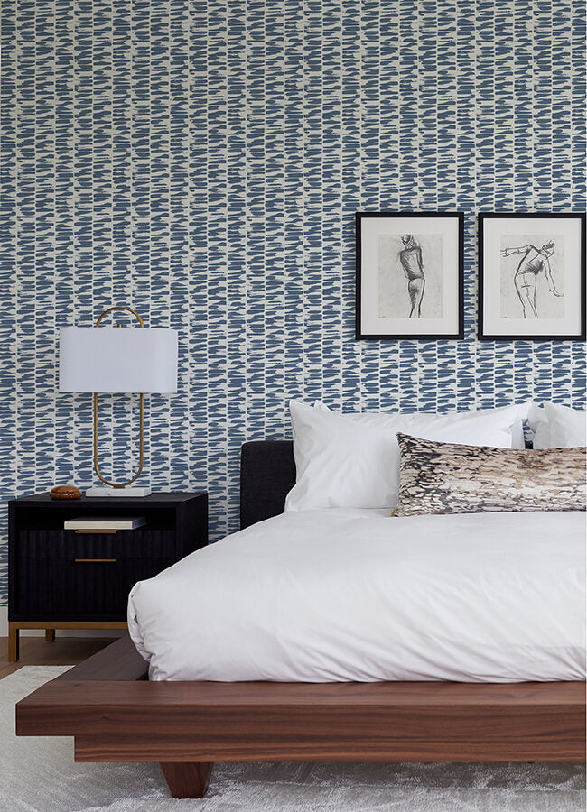 myrtle-indigo-abstract-stripe-wallpaper-york-wallcoverings-4120-26843 - York Wallcoverings Papel pintado