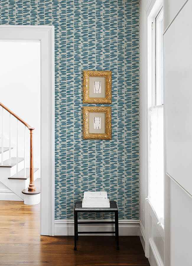 Myrtle Sea Green Abstract Stripe Wallpaper - York Wallcoverings - 4120-26844 - York Wallcoverings Wallpaper