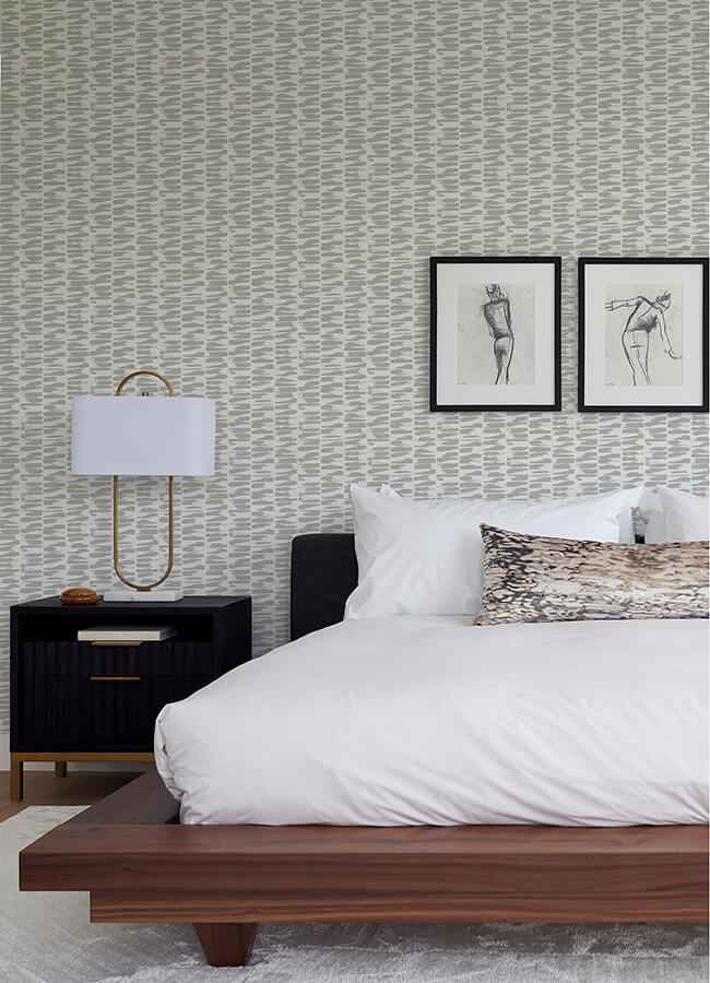 Myrtle Grey Abstract Stripe Wallpaper - York Wallcoverings - 4120-26845 - York Wallcoverings Wallpaper