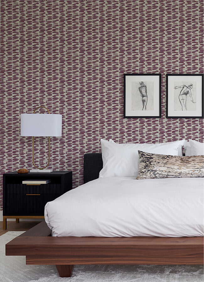 myrtle-purple-abstract-stripe-wallpaper-york-wallcoverings-4120-26846 - York Wallcoverings Papel pintado
